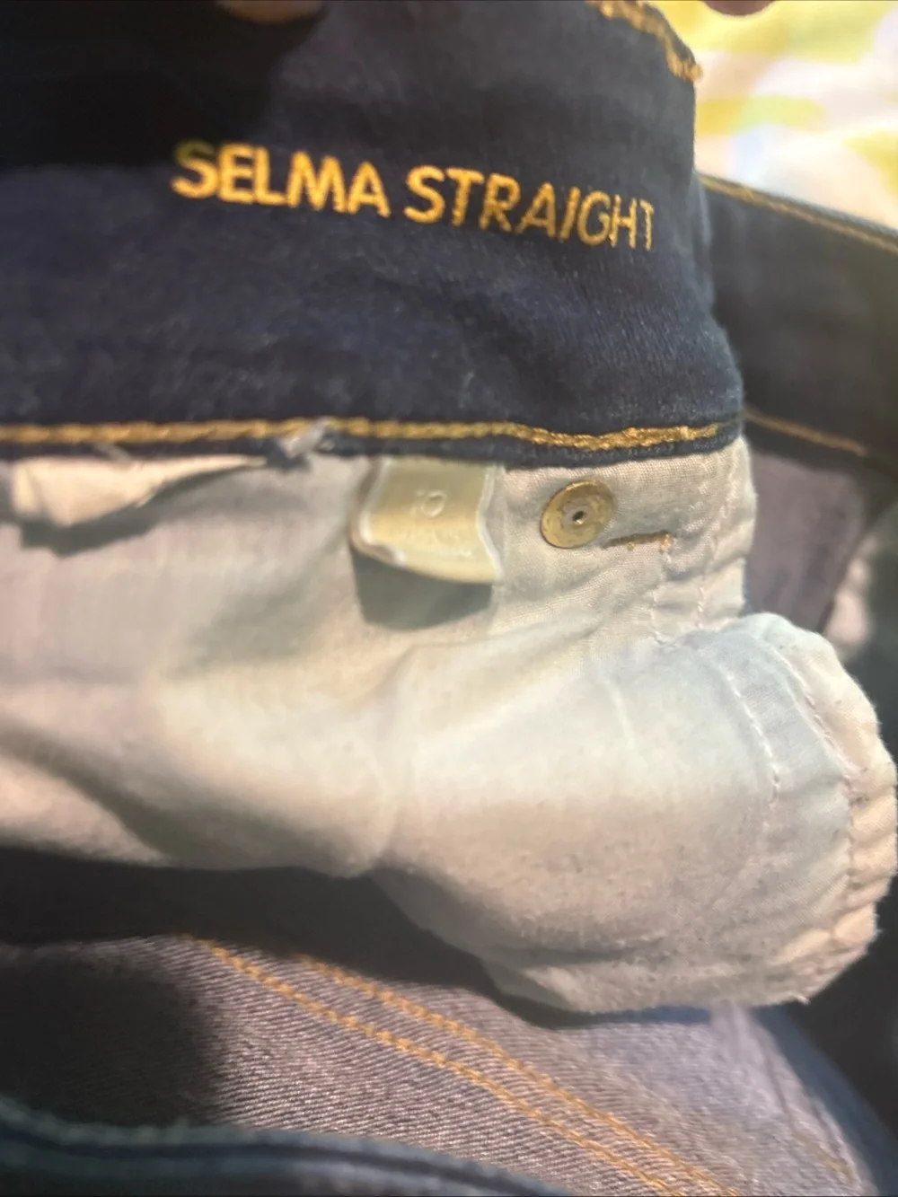 Michael Kors Dark Navy Straight-Leg Jeans with Gold Hardware